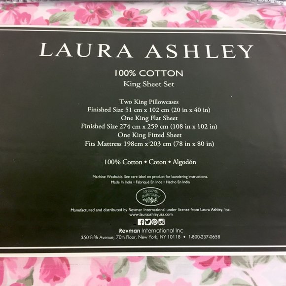 Laura Ashley 4-Piece KING Sheet Set "Savannah" NWT - Picture 7 of 8